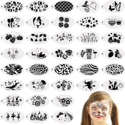 7styles/set Reusable Face Paint Stencil Body Painting Template Flower  Butterfly Facial Design, Body Painting Template, Flower Butterfly Stencil 