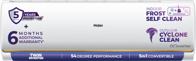 Haier 2026 Model 1.4 Ton 3 Star Split Twin Inverter AC HSI48N-G3NB-I+HSO48-3NB-I, White