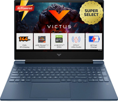 HP Victus AMD Ryzen 7 Hexa Core 7445HS - (16 GB/512 GB SSD/Windows 11 Home/4 GB Graphics/NVIDIA GeForce RTX 2050) 15-fb3122AX Gaming Laptop 15.6 Inch,