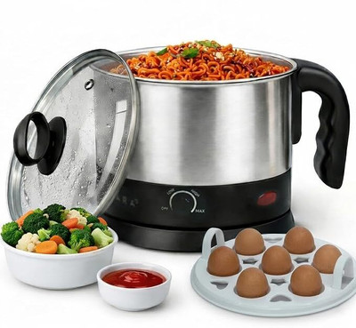 Solara Multipurpose with Glass Lid, 3 Boiling Modes Electric Kettle 1.5 L, Black
