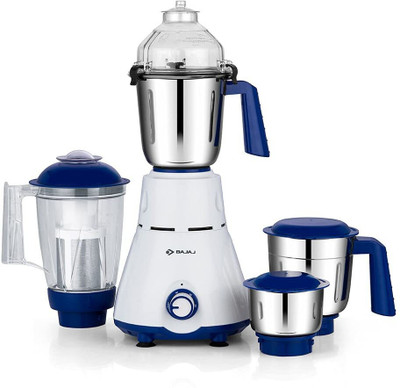 BAJAJ by Bajaj Rex 750W 750 W Mixer Grinder Rex 750W Mixer Grinder | 4 Jars | White/Blue