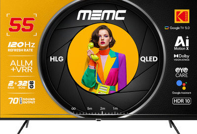 MotionX 139 cm (55 inch) QLED Ultra HD (4K) Smart Google TV with MEMC , Dolby Vision - Atmos , 70W Sound Output , 4 Speaker , 550 Nits Brightness , Pr