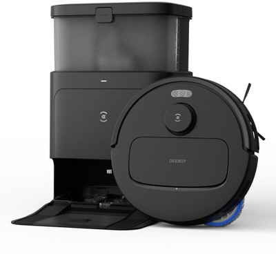 N30 Pro Omni Black Robotic Floor Cleaner with 2 in 1 Mopping and Vacuum, Anti-Bacterial Cleaning, Reusable Dust Bag (WiFi Connectivity, Google Assista