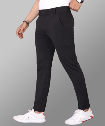 COMBRAIDED Slim Fit Men Black Trousers - Buy COMBRAIDED Slim Fit Men Black  Trousers Online at Best Prices in India