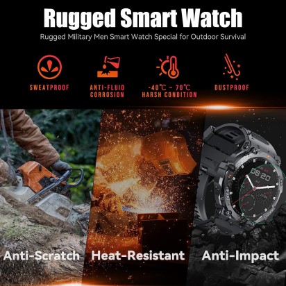 Rugged cheap military smartwatch