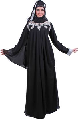 Islamic Attire Polyester Solid Abaya