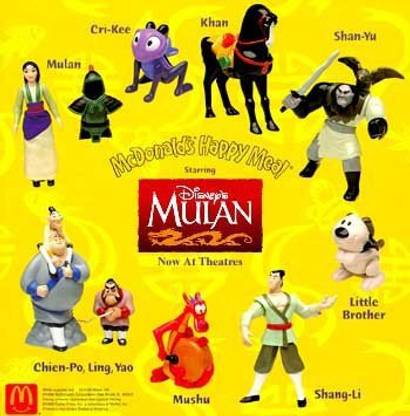 Happy Meal Toys 1998 Mulan Mcdonald'S Happy Meal Figurines 8 Piece Set