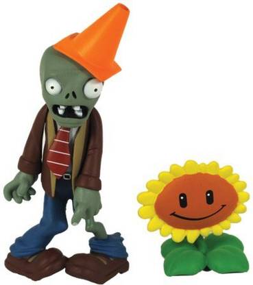 Plants vs Zombies S 3'' Conehead Zombie With Sunflower