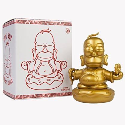 Kidrobot The Simpsons 3Inch Gold Homer Buddha