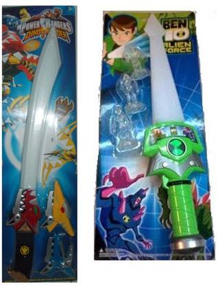 NEW PINCH Combo Of Power Rangur Big Sword With B-10 Musical Talwar With Three Alien