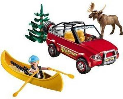 Playmobil 5898 Playset 4Wheel Drive With Kayak And Ranger 45 Pc Set
