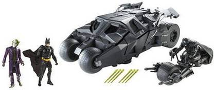 MATTEL The Dark Knight Stealth Launch Batmobile With 2