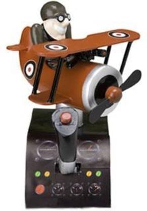 Gemmy Red Baron Blasters Airplane Pilot Bobbles Joystick Moves Plane Trigger Makes Machine Gun Sounds