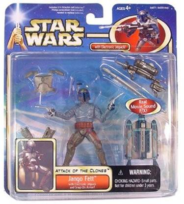 STAR WARS Jango Fett Deluxe Set Aotc Episode 2 W/ Electronic Jetpack