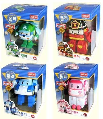 Robocar Poli POLI Poli + Helly + Amber + Roy Transforming Robot Toy