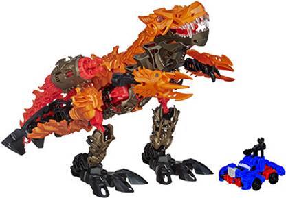 TRANSFORMERS Age of Extinction Construct-Bots Dinofire Grimlock and Optimus Prime Set