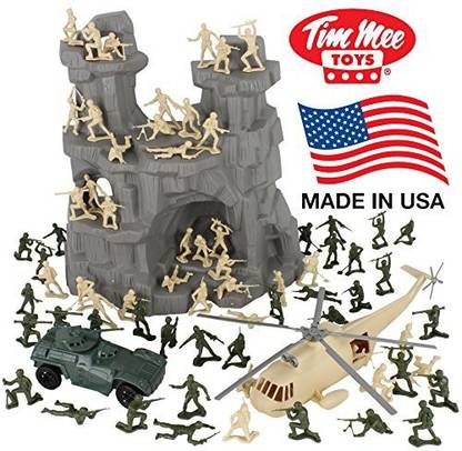Tim Mee Timmee Battle Mountain Plastic Army Men Playset Tan