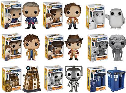 Doctor Who Funko Dr #10, Dr #11, Dr #12, Dr #4, Adipose, Cyberman, Dalek, Weeping Angel And 6" Tardis Set Of 9