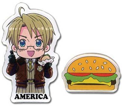 Hetalia Axis Powers America & Burger Pin Set