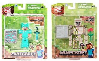 Minecraft Overworld Series 2 Bundle Diamond Steve And Iron Golem