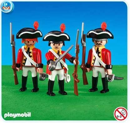 PLAYMOBIL ADD ONS 3 British Redcoat Soldiers