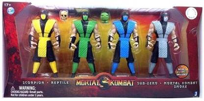 Jazwares Mortal Kombat Retro 6 Inch 4Pack Scorpion/Reptile/Subzero