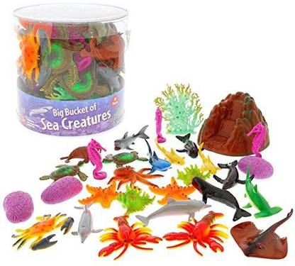 Scs Direct Ocean Sea Creature Big Bucket Of Sea Creatures Huge 30