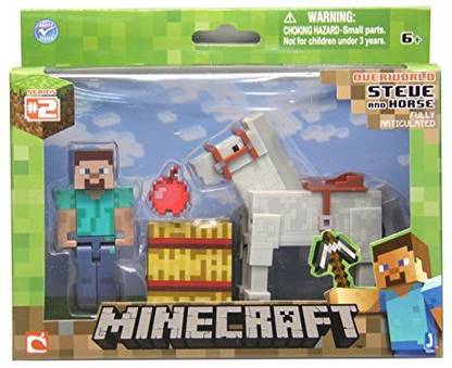 Minecraft Steve with White Horse Action Figure
