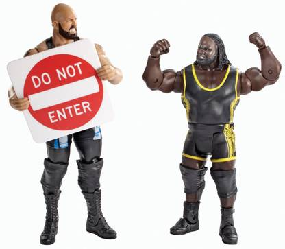 MATTEL Big Show vs. Mark Henry with Do Not Enter Sign Action Figure