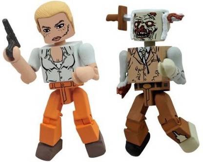 DIAMOND SELECT Toys Walking Dead Minimates Series 2: Andrea And Stabbed Zombie, 2-Pack