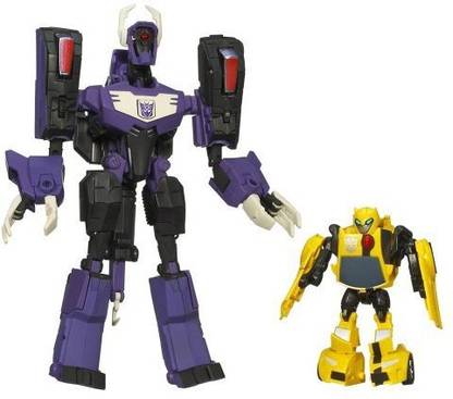 TRANSFORMERS Animated Exclusive Deluxe 2Pack Shockwave Vs Bumblebee