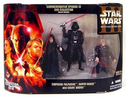STAR WARS Commemorative Figure Pack of 3 Revenge of the Sith Darth Vader Count Dooku Palpatine