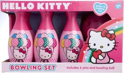 HELLO KITTY Bowling Set in Display Box Include 6 Pins and Bowling Ball