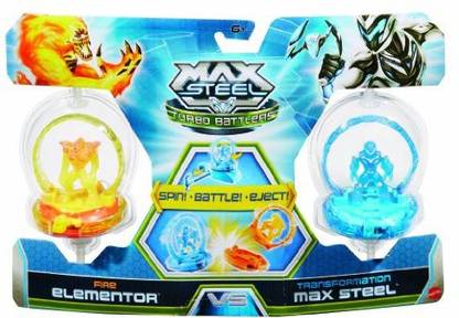 Max Steel Turbo Battlers Fire Elementor Vs Transformation 2Pack