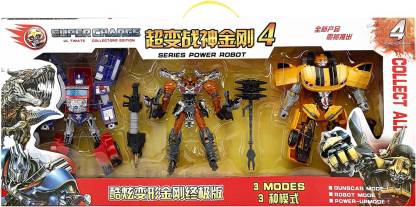 EMOB Convertible Transformers 3 Modes Super Change Series Power Robot Convert Into Car, Dinosaur And Truck ( Large Size )