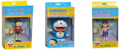 GRVK Nobita-Doremon Laughing-Shizuka 3 Action Figurines Toy