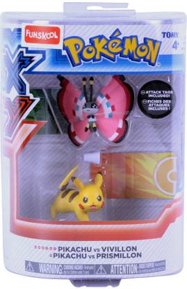 FUNSKOOL Pokemon 2 Pack Action Figures - Pikachu Vs Vivillon