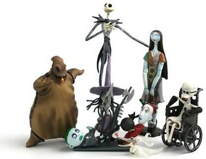 NIGHTMARE BEFORE CHRISTMAS Tim Burton's the Trading Figure Series - 1 Set of 6 Toys