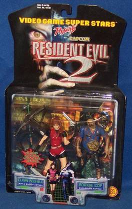 Resident Evil Claire Redfield with Aim & Shoot Action and Zombie Cop with Exploding Action - Video Game Super Stars Presents Capcom Resident Evil 2 Action Figures