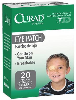 Curad Breathable Eye Patch, Regular Size, 20 Count, (Pack of 2 Boxes) Adhesive Band Aid