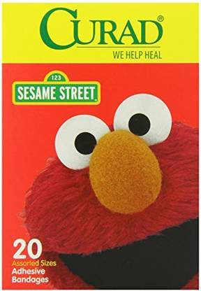 Curad Sesame Street, Assorted Size Bandages 20 count (Pack of 6) Adhesive Band Aid