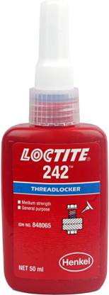 loctite 242 Medium Strength Threadlocker, 50 ML Bottle, Blue Adhesive