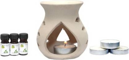 Aroma Decor Rose, Lavender, Lemongrass Diffuser Set Ceramic Burner Pot