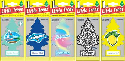 Little Trees Bayside Breeze, Cotton Candy, Lemon, Fresh Surge, Ocean Mist Car Freshener Hanging