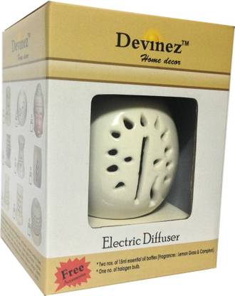 Devinez Lemon Grass & Camphor Diffuser Set Aroma Oil Burner - Electric Oval