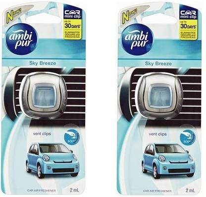 Ambipur Sky Breeze Car Freshener Mini Vent Clip A/c Vent Perfume Combo