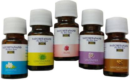Satchitanand Rose, Lavender, Lemongrass, Jasmine, Sandalwood Aroma Oil AROMA BLISS PACK