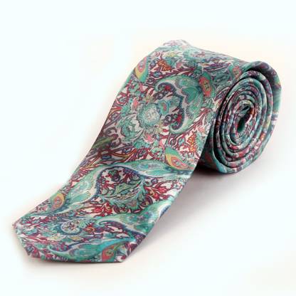 BLACKSMITH Water Green Design Floral Print Men Tie
