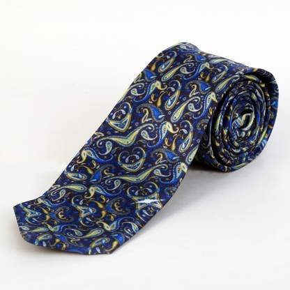 BLACKSMITH Deep Blue Paisley Multi Design Floral Print Men Tie
