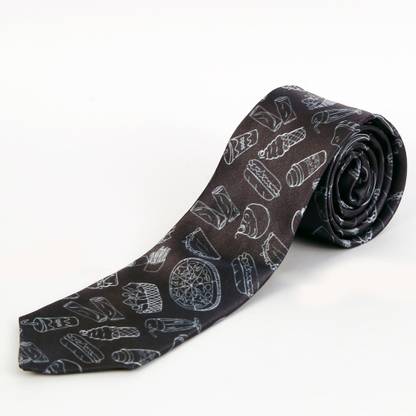 BLACKSMITH Pizza Fantasy Design Graphic Print Men Tie